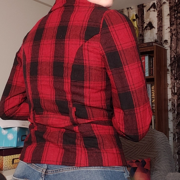 Red plaid tartan vintage wool blazer/jacket - Picture 3 of 8
